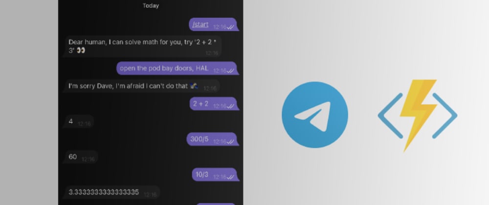 Screenshot of a Telegram bot responding thanks to a .NET app