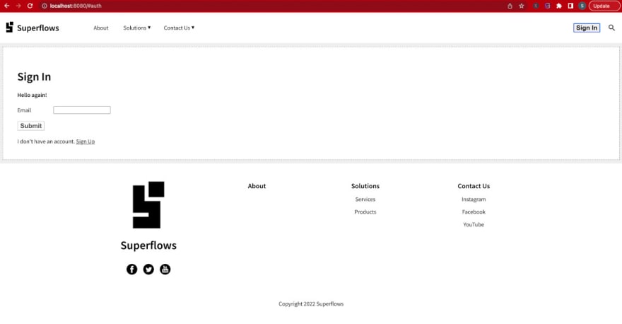 redirect to sign in