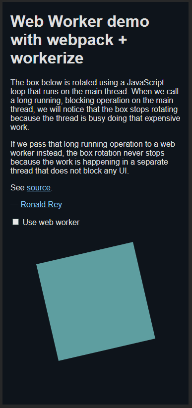 no web worker