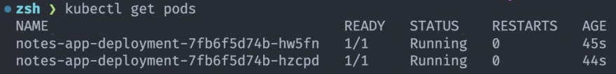 Kubernetes running pods