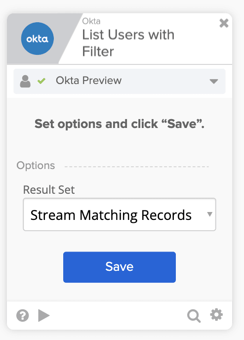 Setting Stream Matching Records option