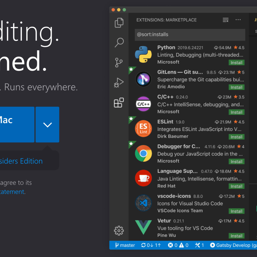 Visual Studio Code Extensions, not just the 