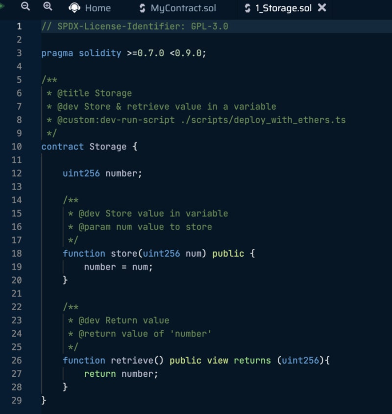 example of solidity smart contract