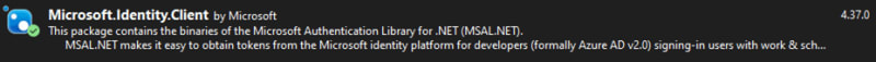 Install the Microsoft.Identity.Client NuGet package