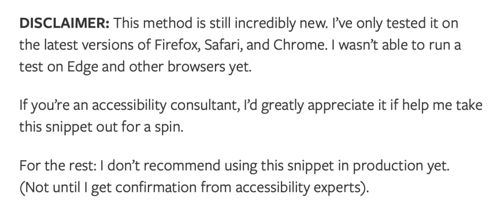 Overcoming my panic towards accessibility