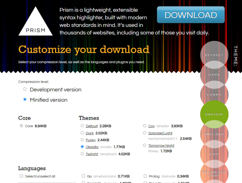 The Prism download page
