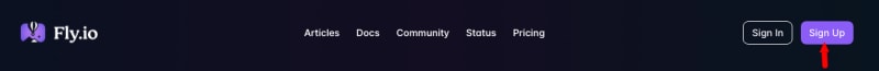 The Fly Sign Up button