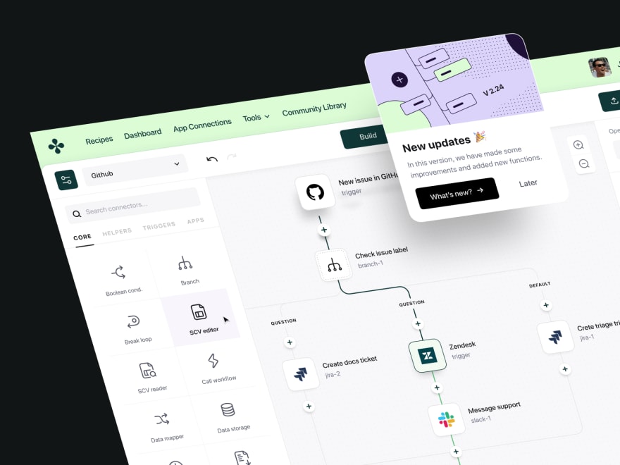by [Alexander Plyuto](https://dribbble.com/shots/17244068--Worque-low-code-automation)