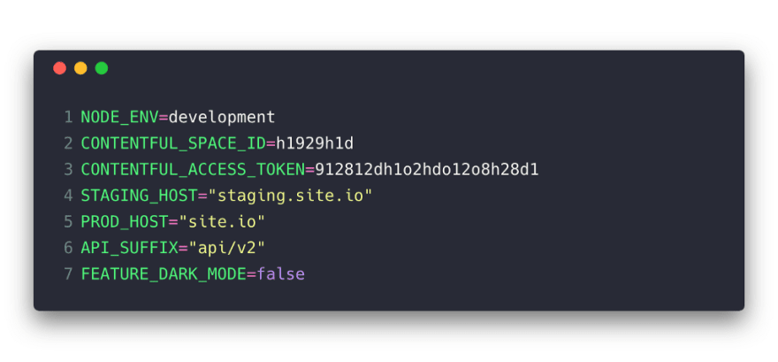 Javascript Environment Variables: Loading environment ...