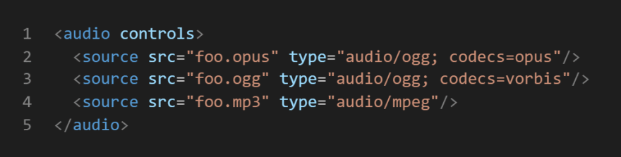 Audio Element with multiple src