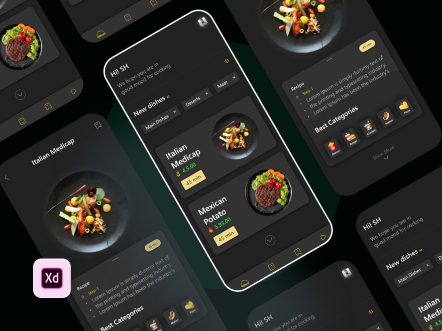by [SH Shakil](https://dribbble.com/shots/17655690-Online-Food-Mobile-App-Design)
