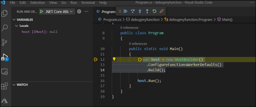 visual studio code debug parameters