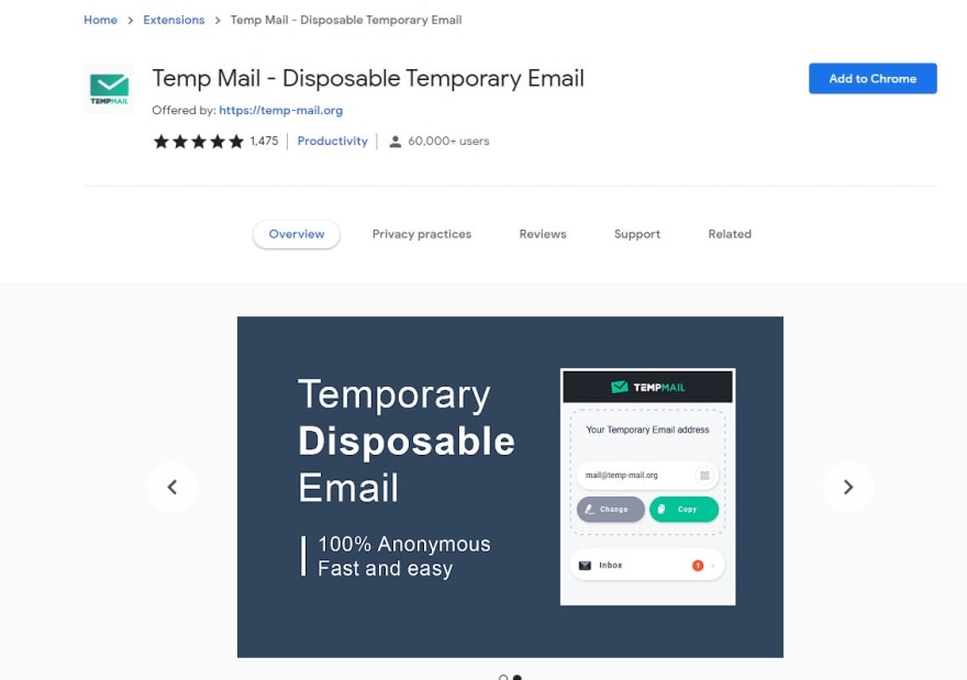 Temp Mail Extension