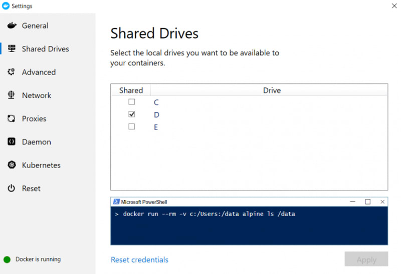 Docker Shared Device