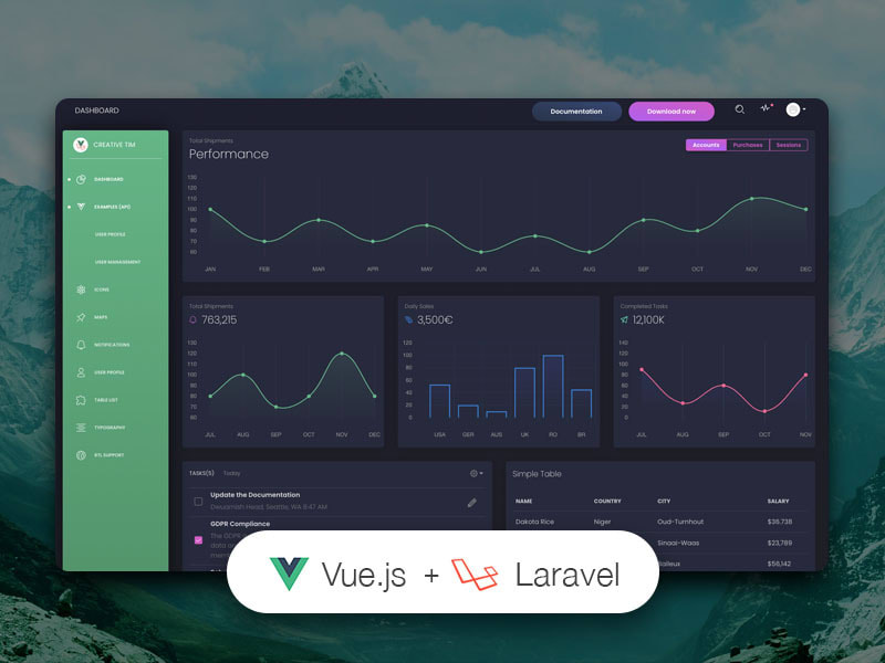 Vue Black Dashboard Laravel