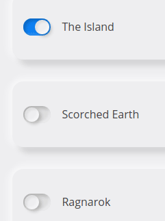 Screenshot depicting three checkboxes styled as toggle switches in a neumorphism-like theme