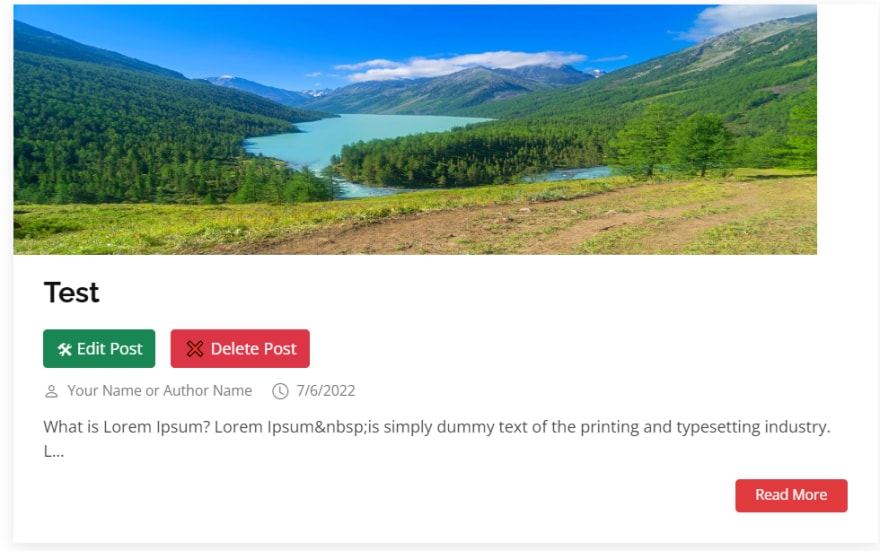Here you can see the created post. You can further delete or edit this post