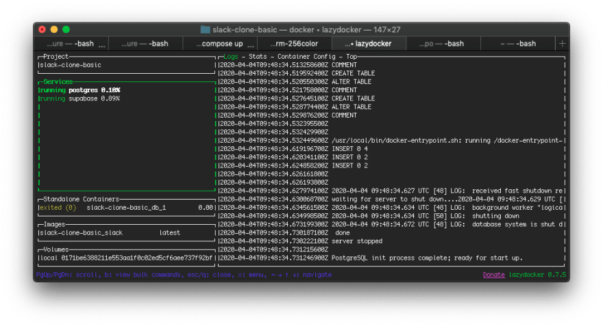 postgres app exit