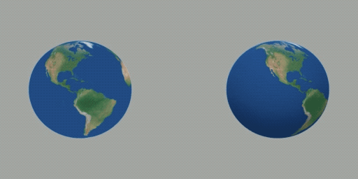 Two globes rotating