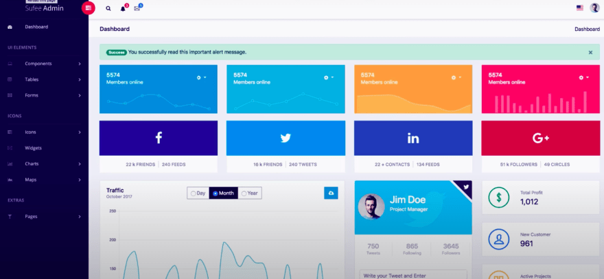 react admin dashboard