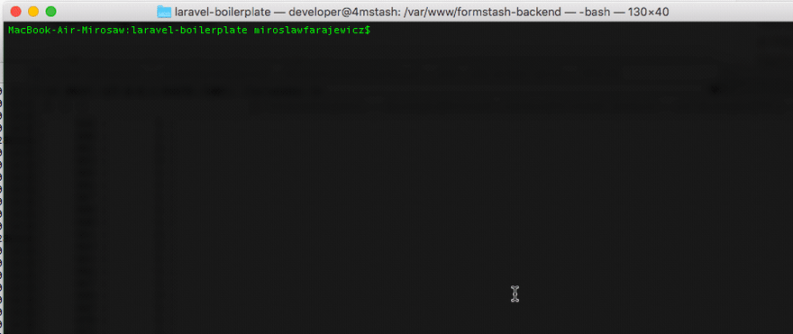 Gif showing tail command