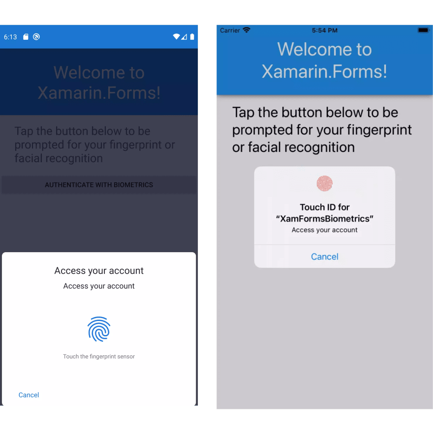 Android and iOS Screenshots