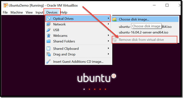 How to remove installation medium from VirtualBox