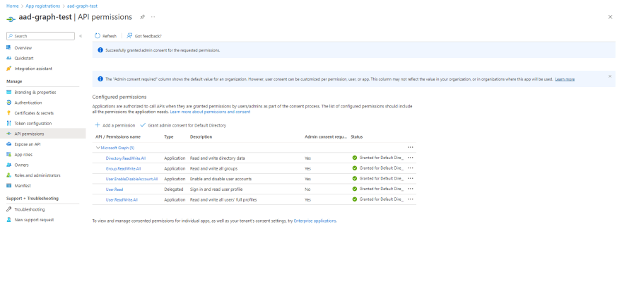 Configuring permissions