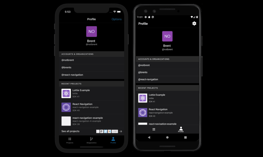 Accounts & Organizations screenshot on mobile phones