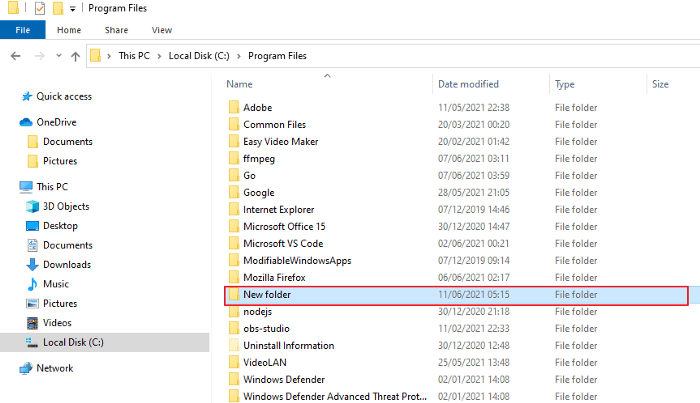 new folder