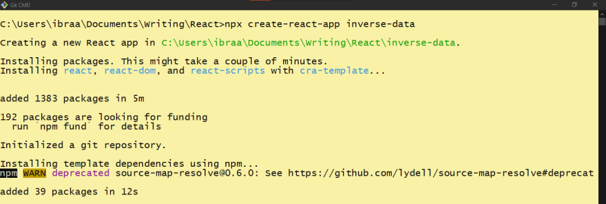 Creating react app