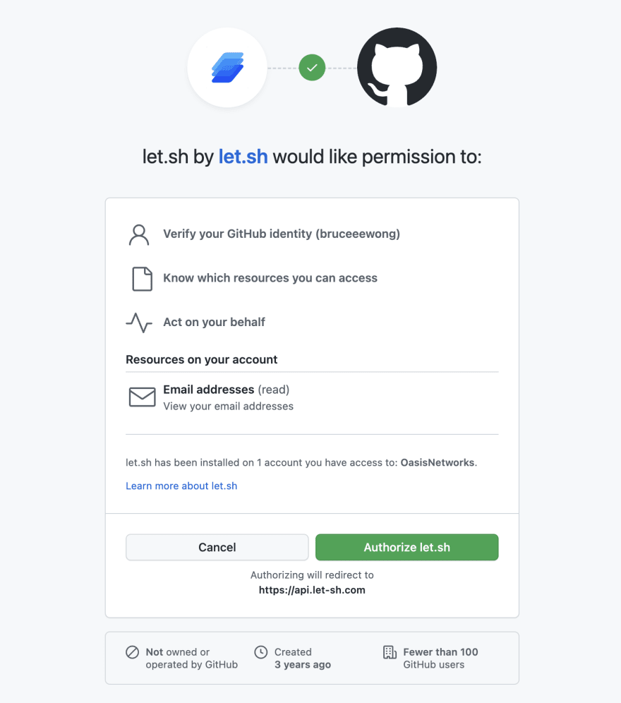 github auth page