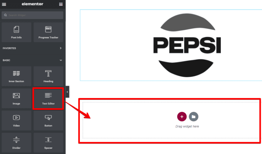 Add a Text Editor element to this section