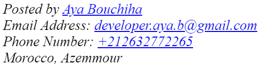Address tag Aya Bouchiha