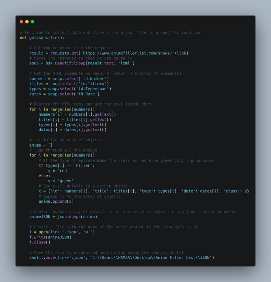 How I Scraped Anime Filler List Website to get list of episodes of anime   DEV Community