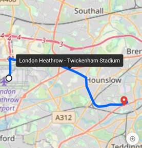 Tooltips in Lines Showing Road Route