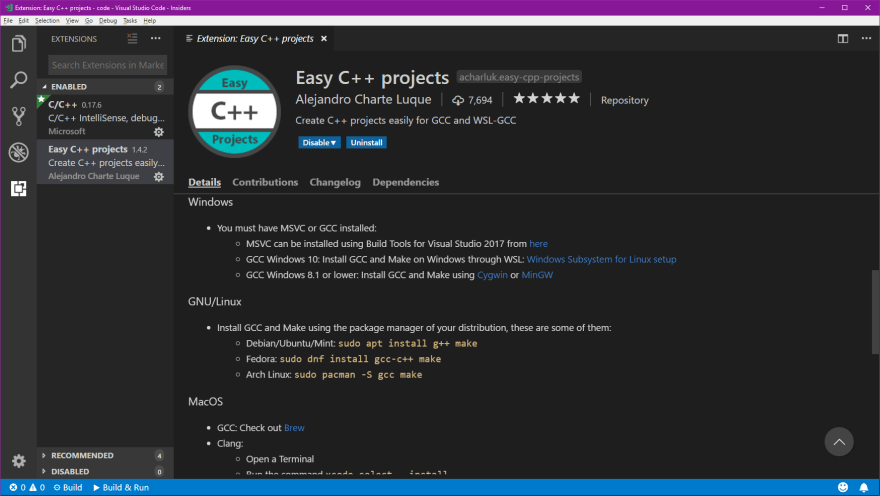 visual studio c compiler