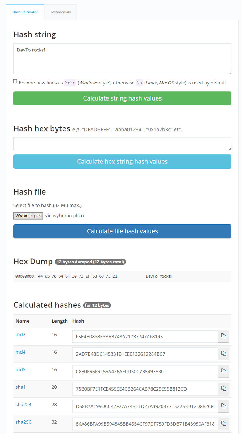 free hash calculator