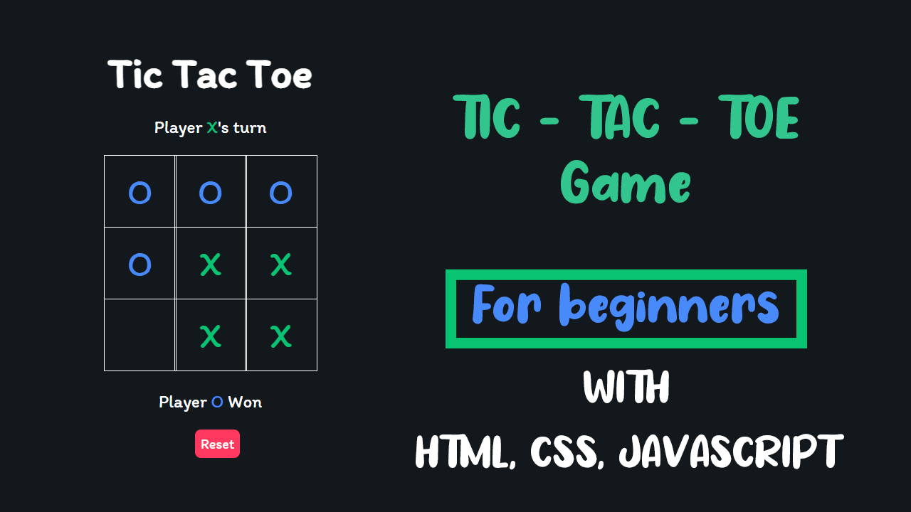 Create a simple Tic-Tac-Toe game using HTML, CSS, JavaScript - DEV Community