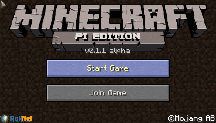 Minecraft: Pi Edition Title Screen