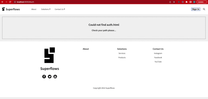 auth page not found