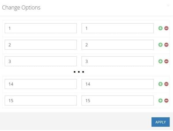 Select component quantity item list