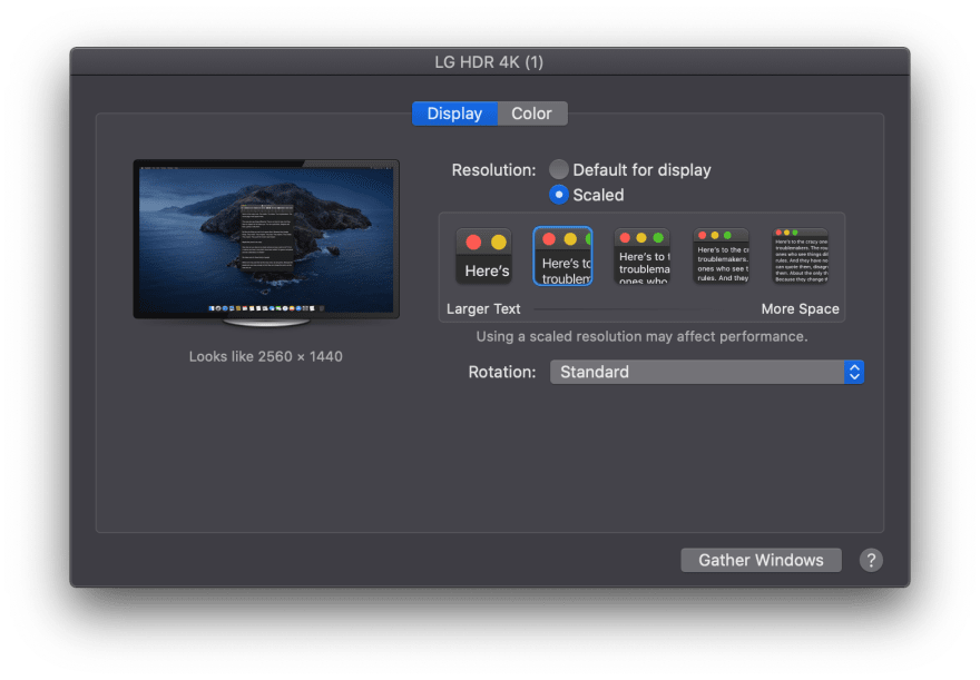 external display resolution