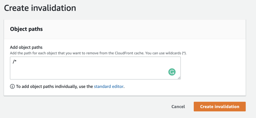 ClouldFront Invalidation