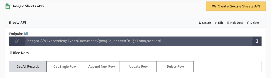 the easiest way to use google sheet api