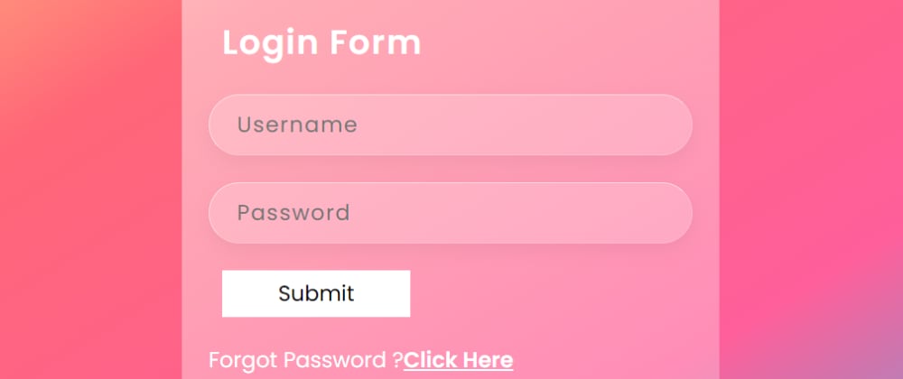 Glassmorphism Login Form With Html And Css Dev Community 7073