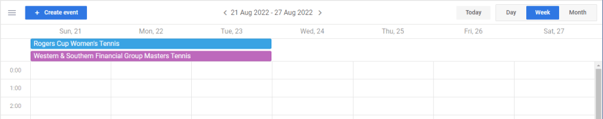 DHTMLX Event Calendar - Toolbar
