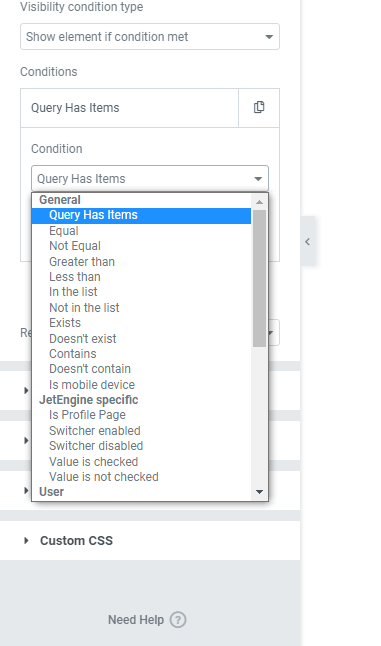 query items