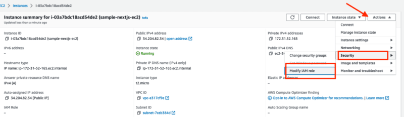 Modify IAM role for EC2 instance