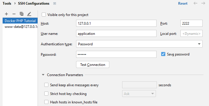 PhpStorm SSH Configuration